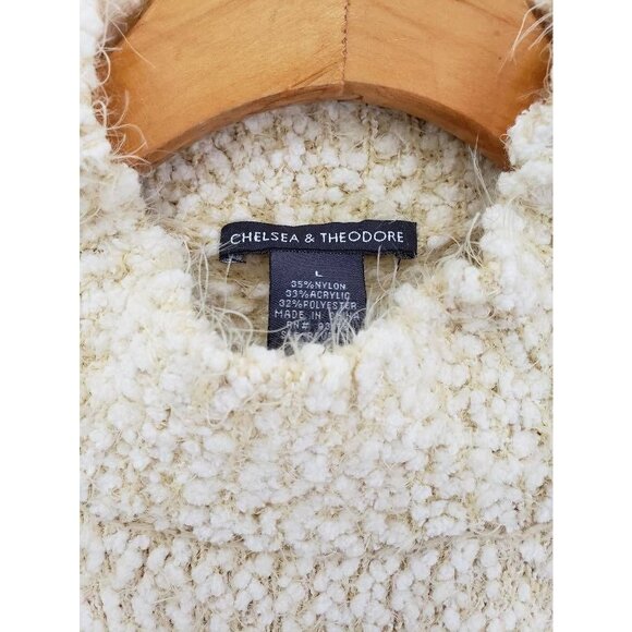 Chelsea & Theodore Cozy Teddy Knit Warm Popcorn Turtleneck Pullover Sweater Sz L - Picture 7 of 9